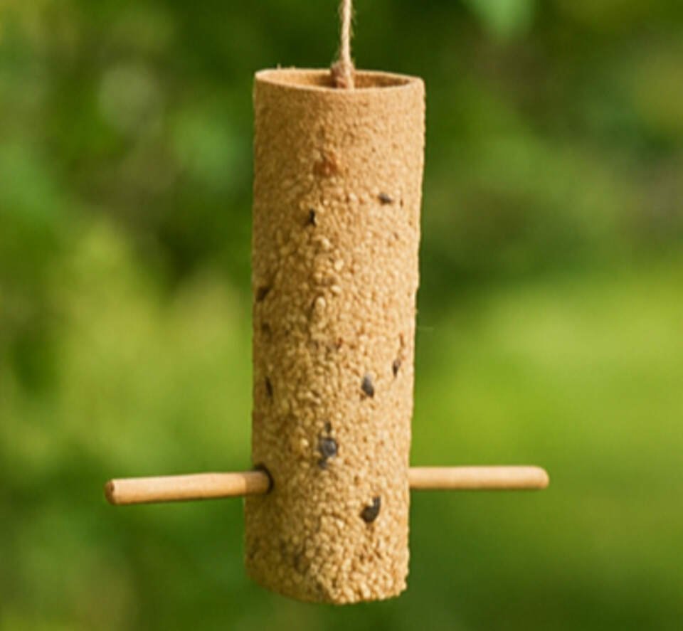 Toilet Paper Roll Peanut Butter Feeder