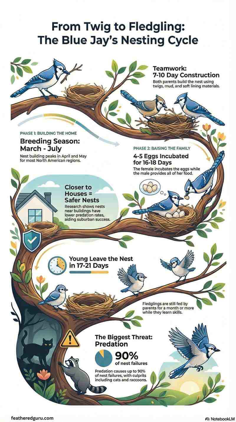 Blue Jay Nesting in Suburban Yards (Small)