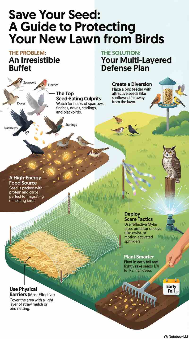 Keep Birds Away From Grass Seed Small Infographic
