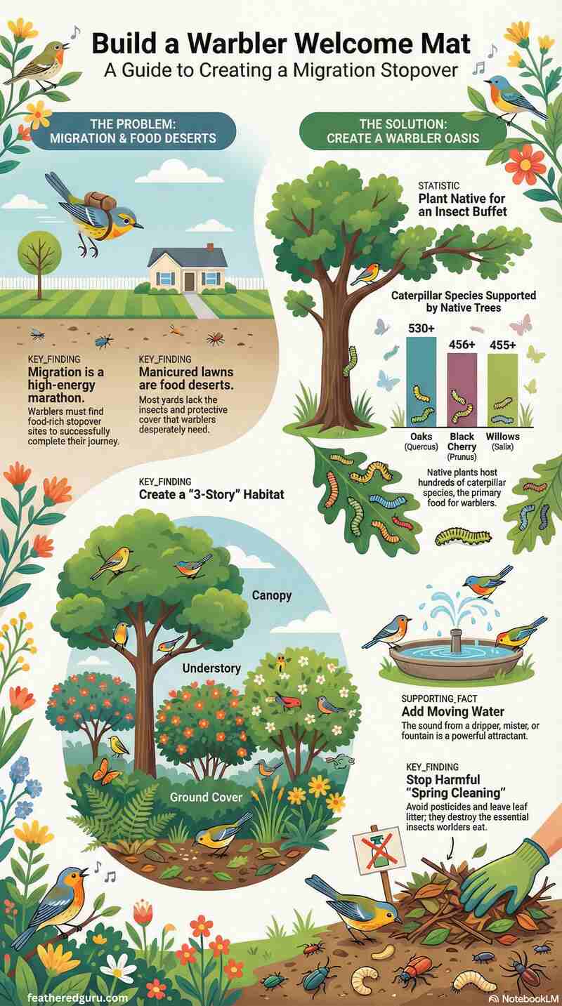 How to Attract Migratory Warblers in Spring Infographic (Small)