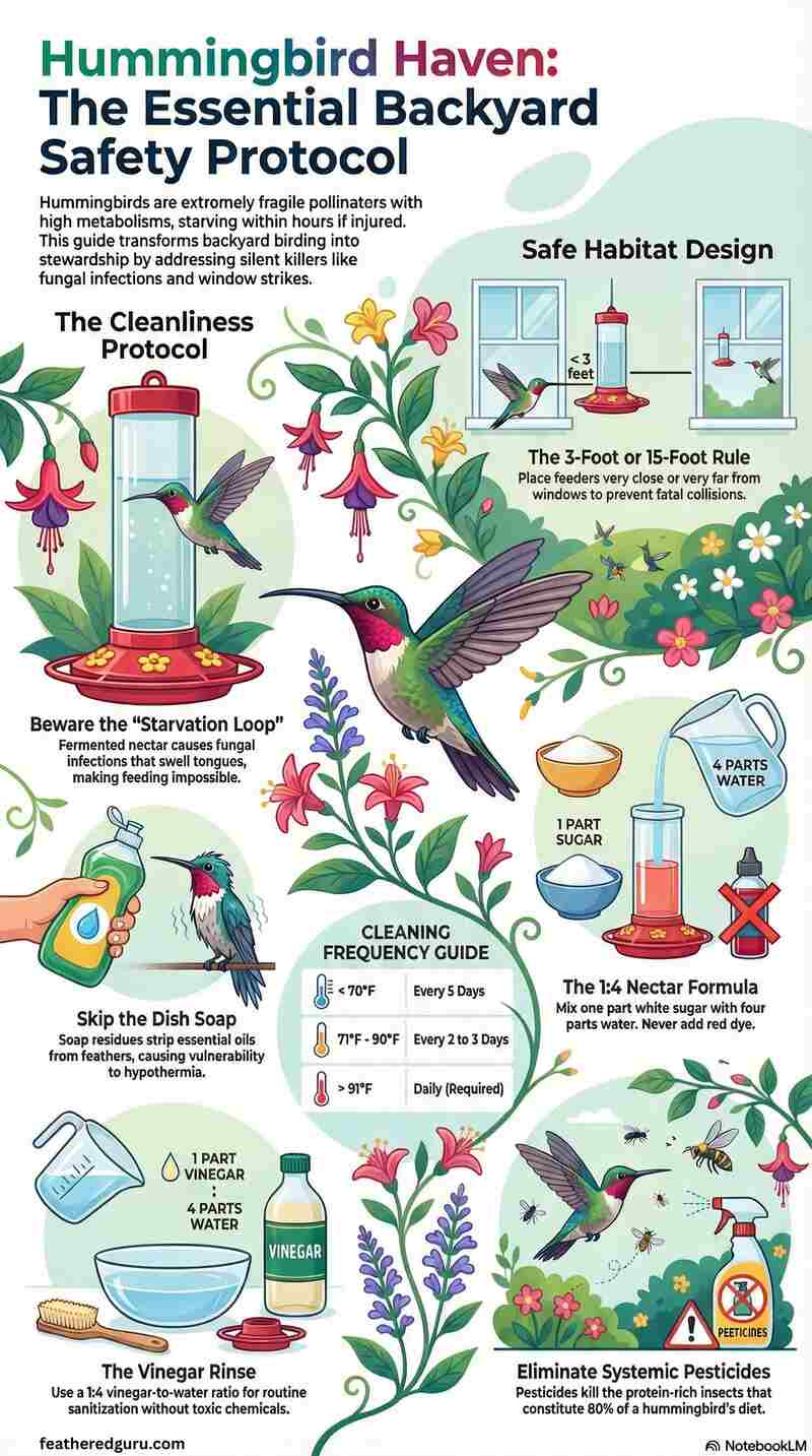 Hummingbird Safety Checklist Infographic – How to Keep Hummingbirds Safe in Summer