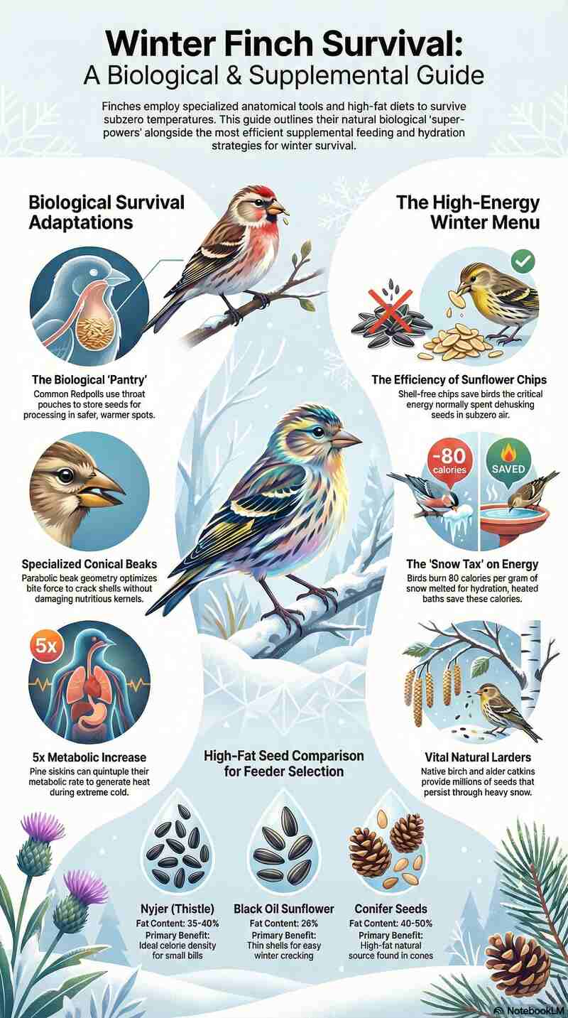 What Finches Eat to Survive Winter Infographic (Small)