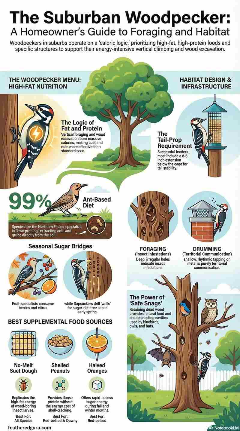 The Suburban Woodpecker Feeding Checklist Infographic (Small)