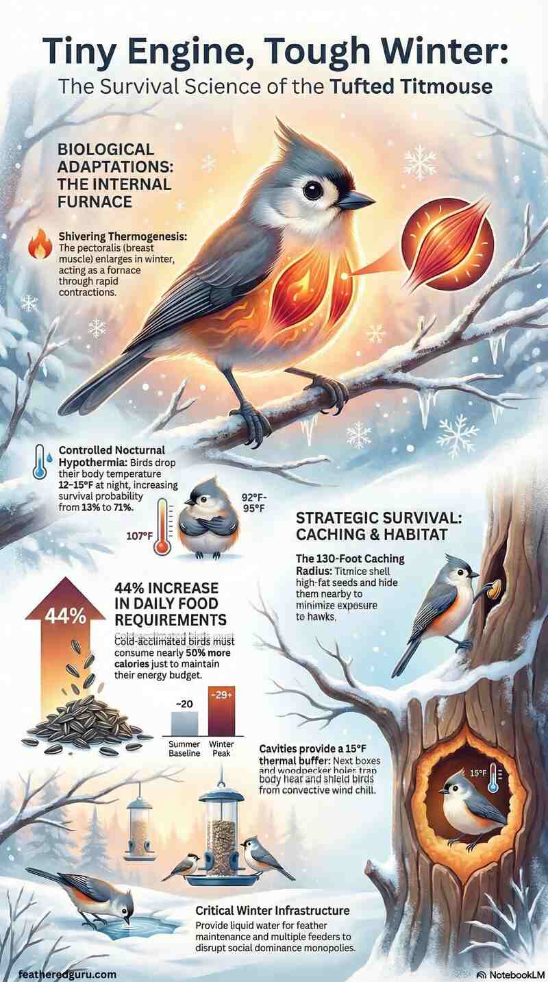 Tufted Titmouse Winter Survival Guide Infographic (Small)