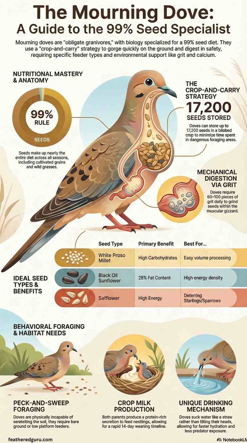 What Do Mourning Doves Eat Infographic (Small)