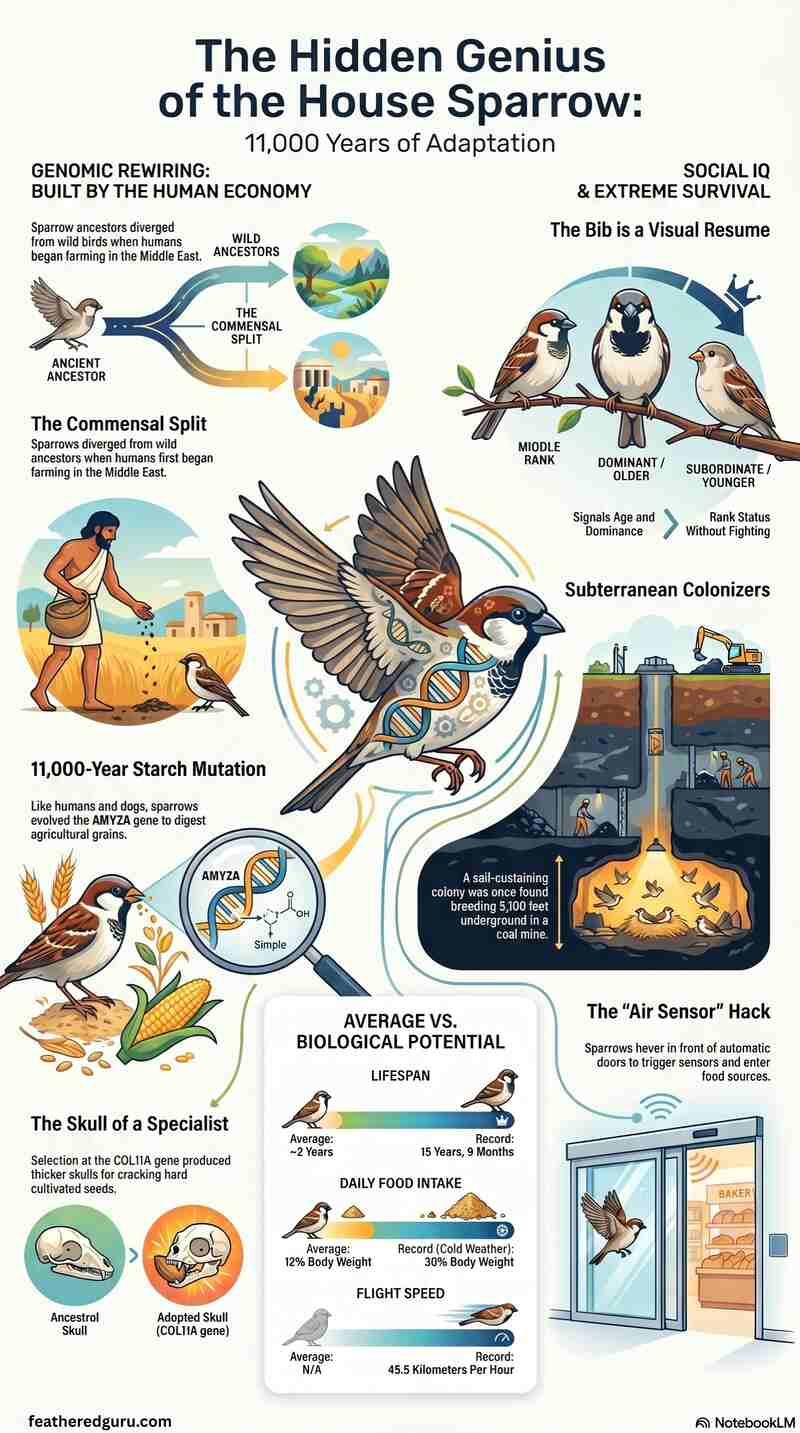Fun Facts About House Sparrows Infographic (Small)