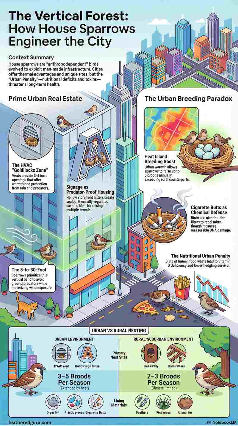 House Sparrow Nesting Habits in Urban Areas Inforgraphic (Small)