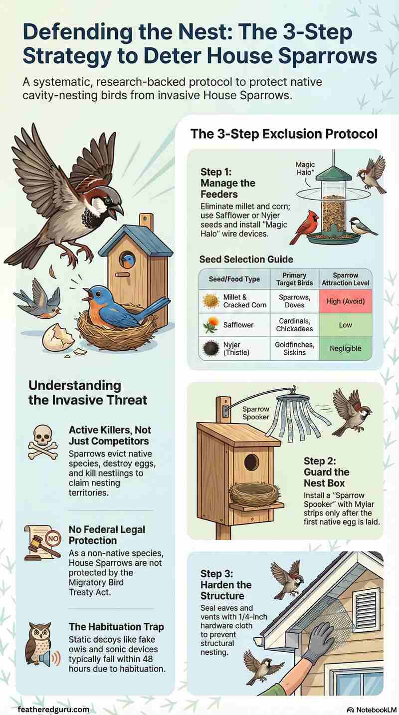 Strategy to Deter House Sparrows Infographic (Small)