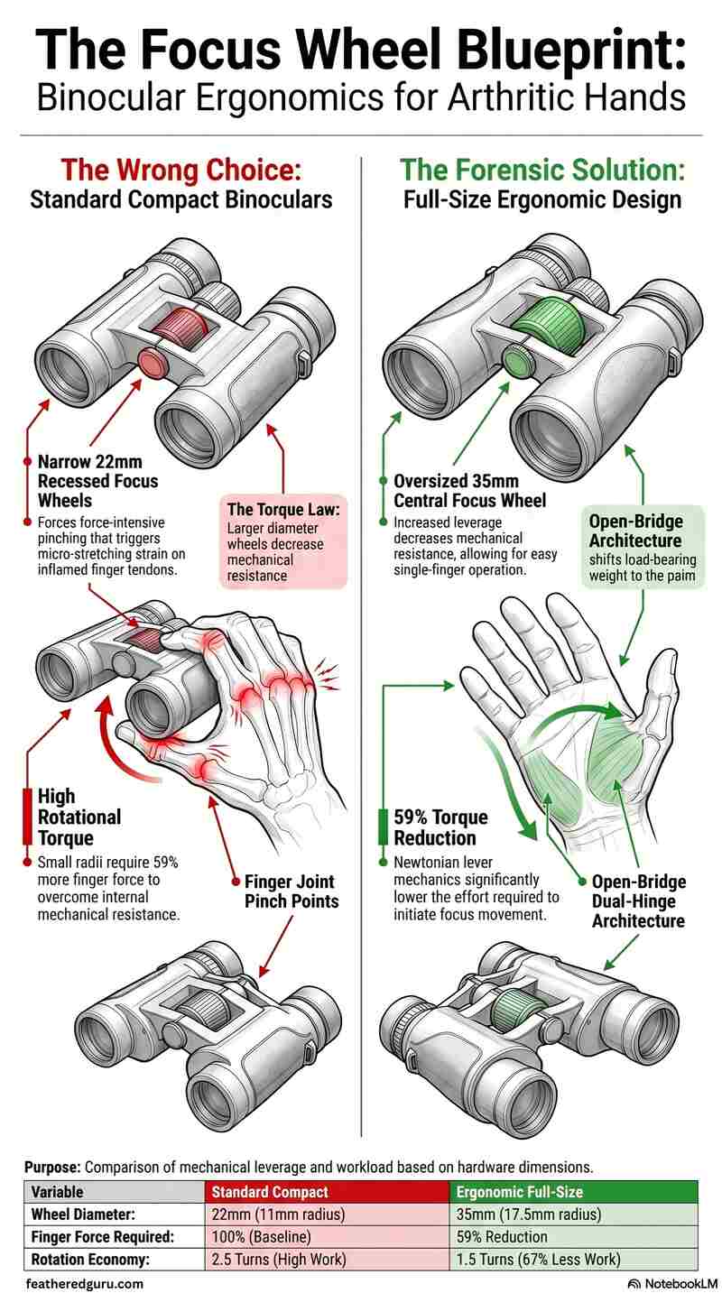 Binocular Ergonomics for Arthritic Hands Infographic