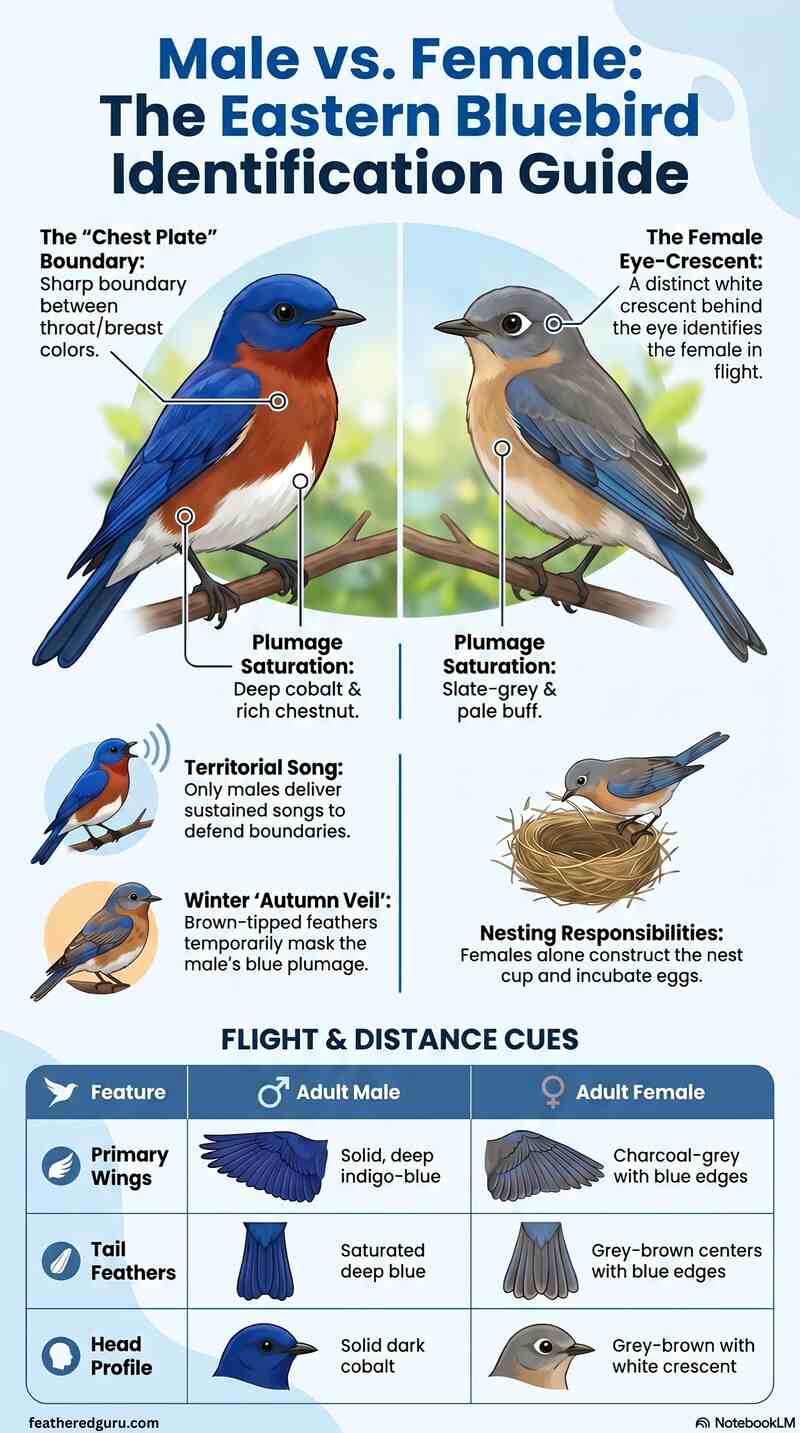 Eastern Bluebird Identification Guide Infographic