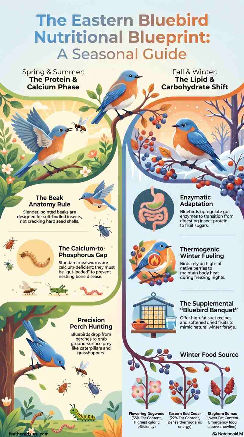 What Do Eastern Bluebirds Eat Infographic