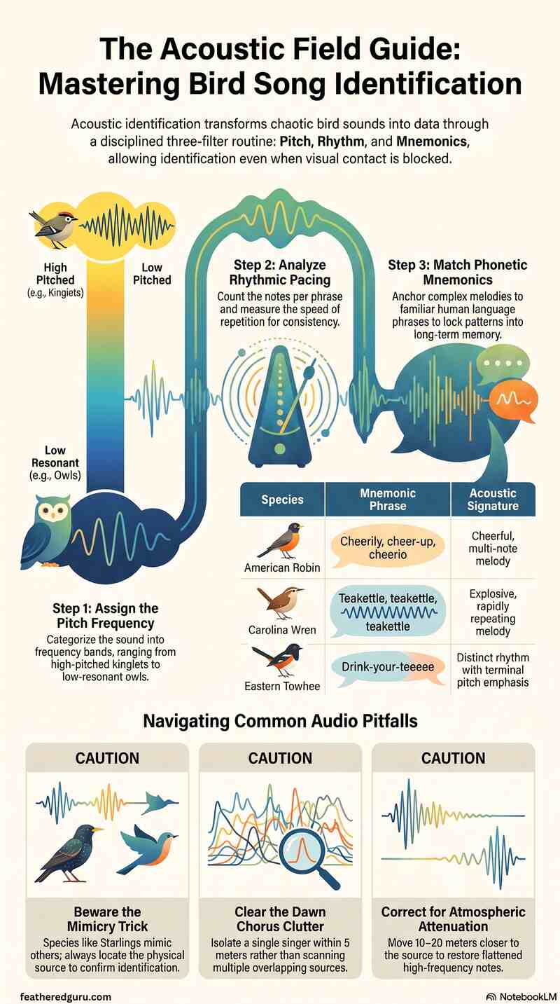 Mastering Bird Song Identification Guide Infographic