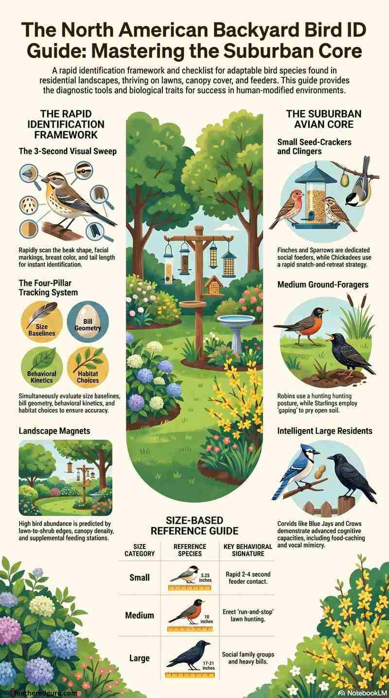 Suburban Backyard Bird Identification Guide Infographic